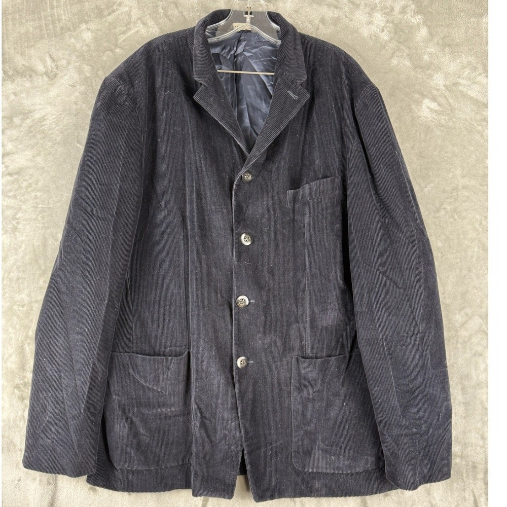 VTG Mossimo Mens Corduroy Blazer Jacket Dark Gray Button Front Made in IT‎ Sz 50